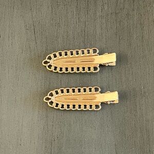 Gold Chain Dent-Free Creaseless No Crease Prep Alligator Clip Two 2 Piece Set